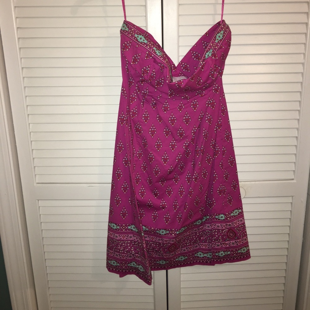 The perfect Easter dress. Bright strapless dress